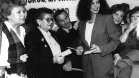 Carmen Alborch, durante los actos conmemorativos del Día Internacional de la Mujer Trabajadora en Valencia. 1994.