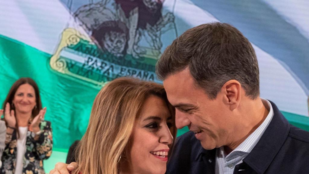 Susana Díaz, presidenta de la Junta de Andalucía, y Pedro Sánchez, presidente del Gobierno.