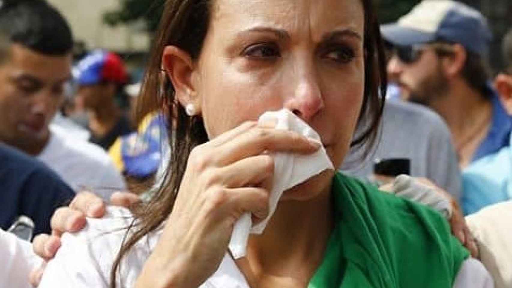 María Corina Machado, tras la agresión.