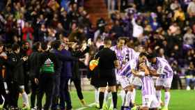 Verde celebra su gol en el Valladolid - Espanyol