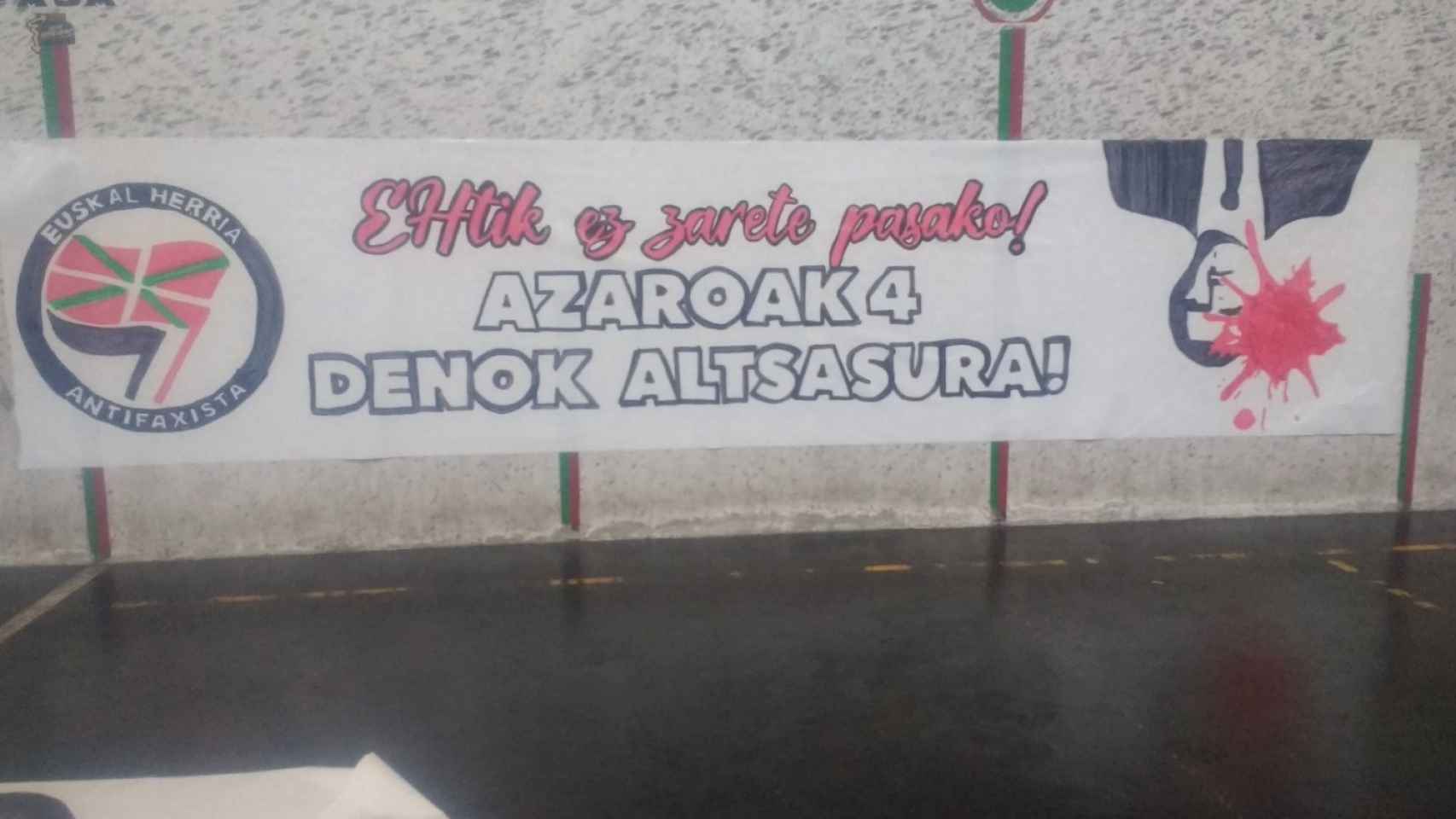 Pancarta contra Albert Rivera por su visita a Alsasua el próximo 4 de noviembre.