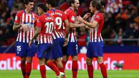 Los jugadores del Atlético de Madrid celebrando un gol