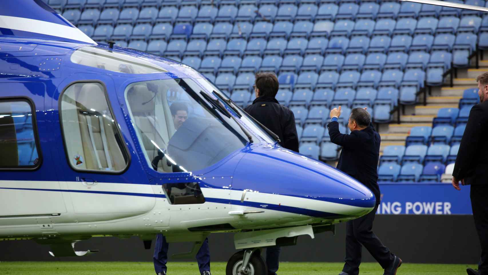 El helicoptero del dueño del Leicester.