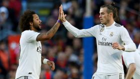 Marcelo y Bale,  jugadores del Real Madrid