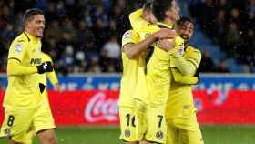 Los jugadores del Villarreal celebrando un gol