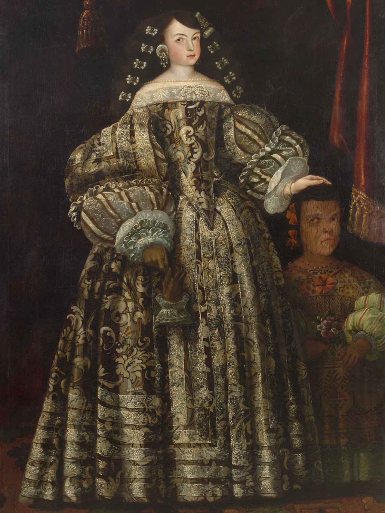Retrato de María Luisa de Toledo y la mujer enana indígena.