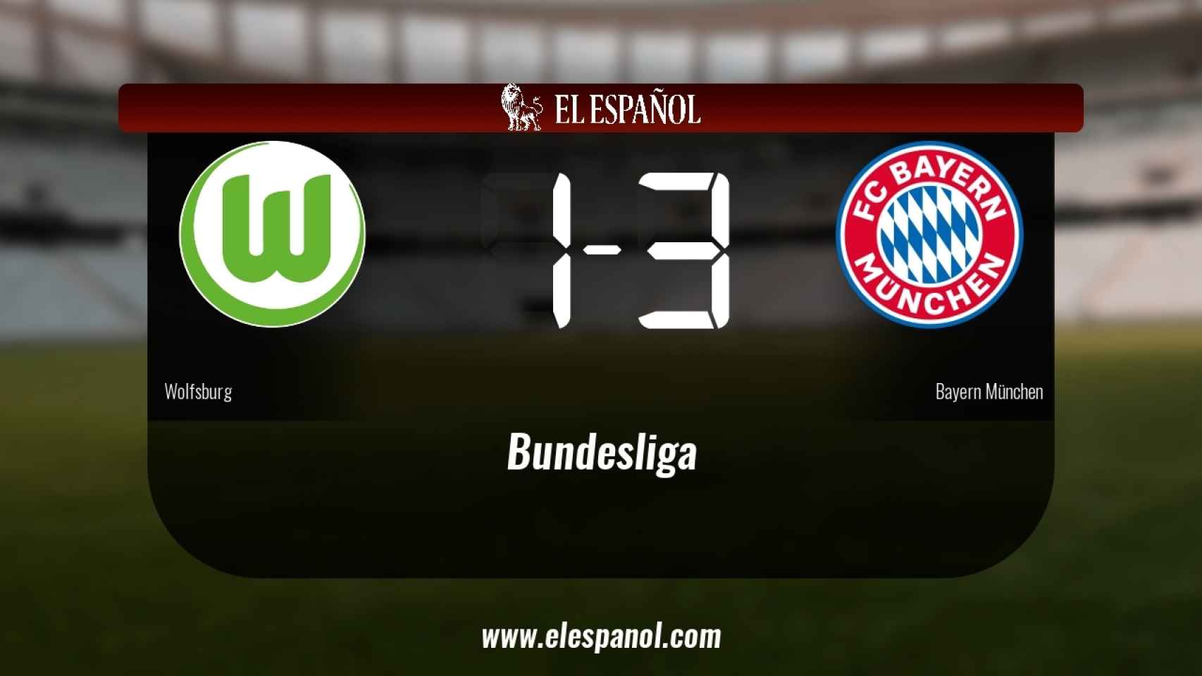 El Wolfsburg cae derrotado frente al Bayern München (1-3)