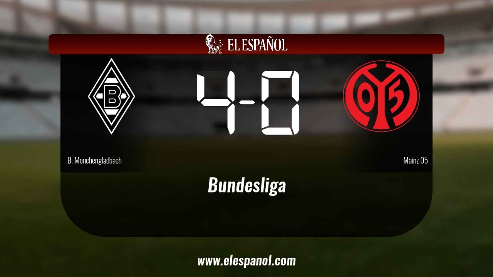 Victoria 4-0 del Borussia Monchengladbach frente al Mainz 05