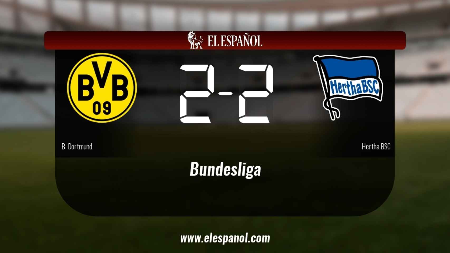 El Borussia Dortmund no pudo conseguir la victoria ante el Hertha BSC (2-2)