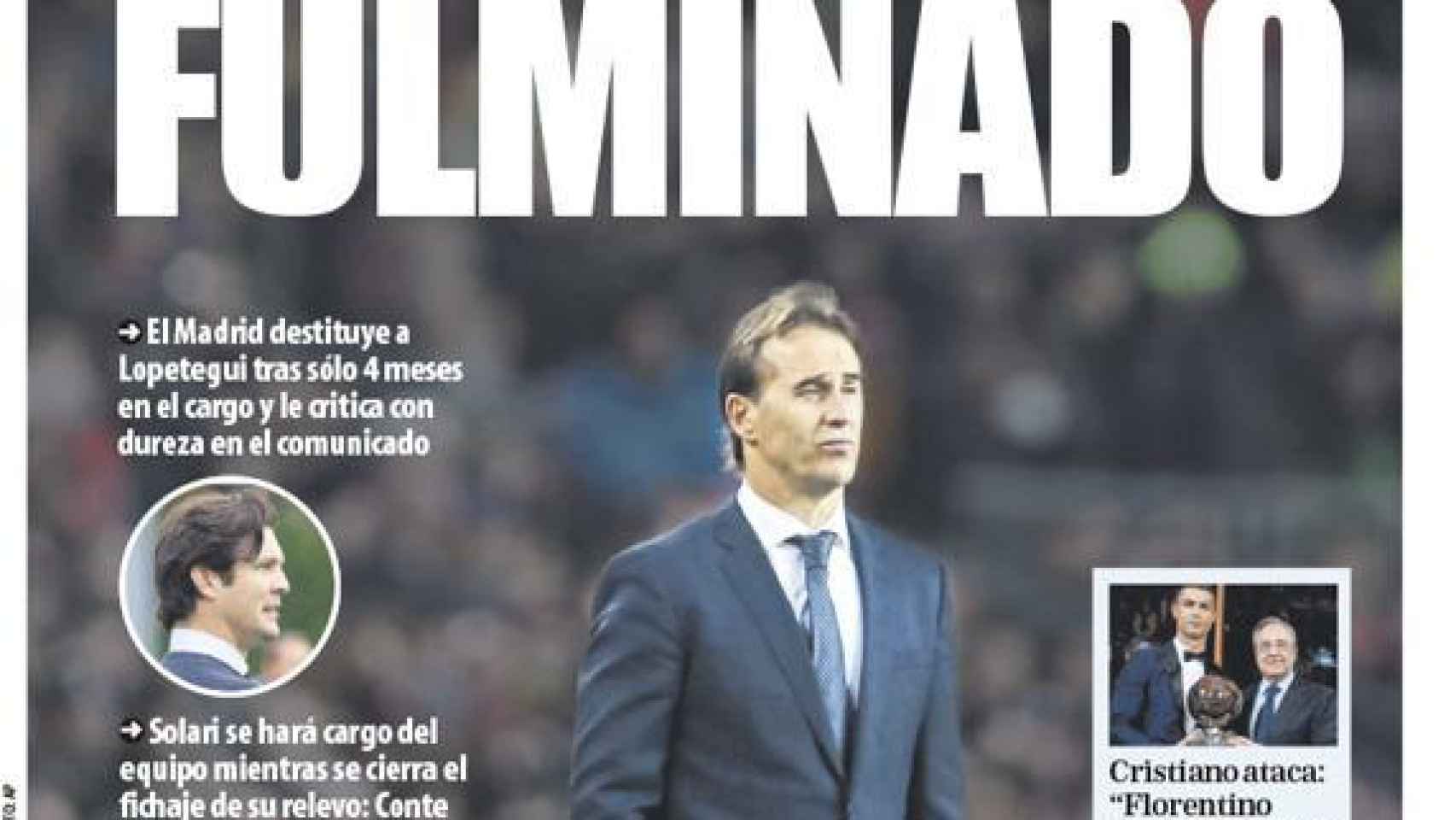 Potada del diario Mundo Deportivo. (30/10/2018)