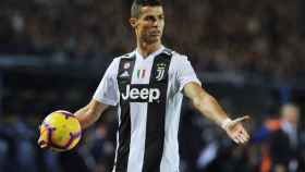 Cristiano, en un partido con la Juventus.