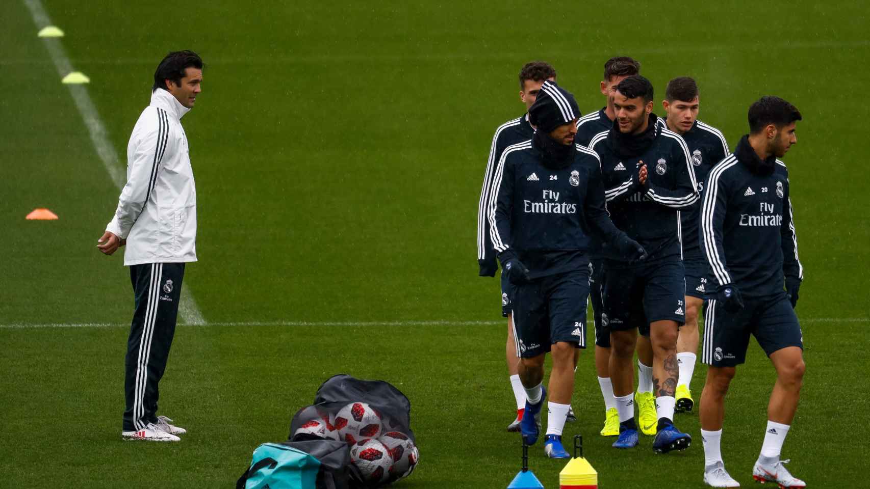 Solari en un entrenamiento del Real Madrid
