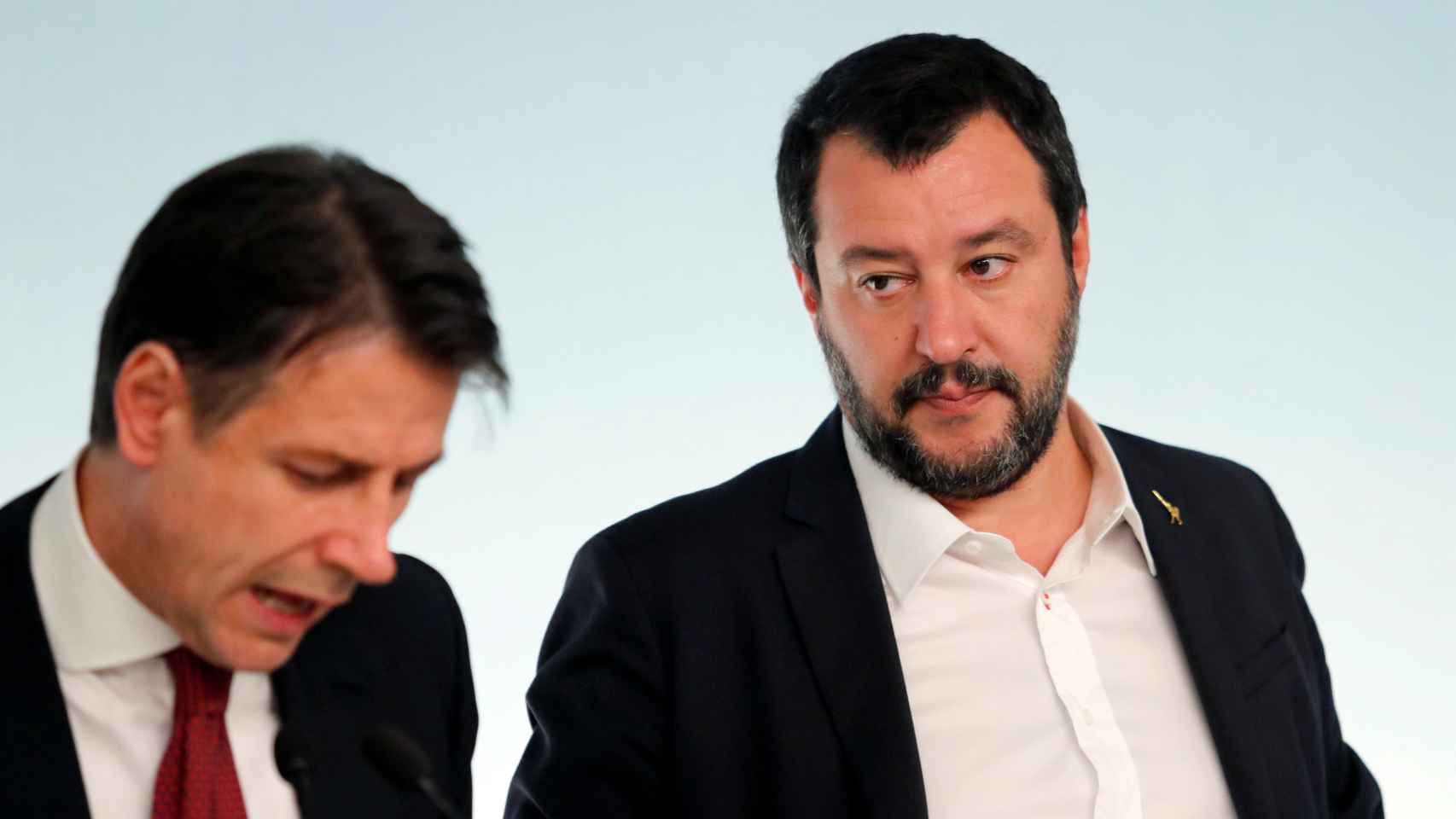 El primer ministro Giuseppe Conte y su número dos, Matteo Salvini