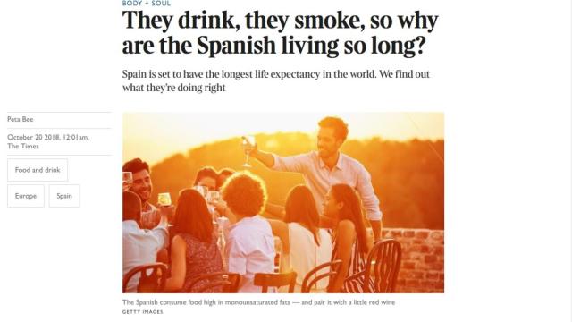The Times no entiende por qué los españoles vivimos tanto