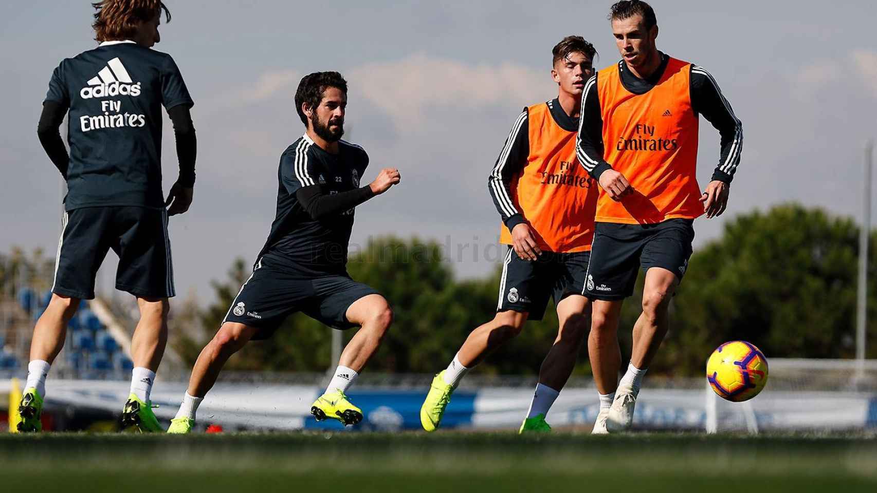 Isco, Bale y Modric entrenan en Valdebebas. Foto: realmadrid.com