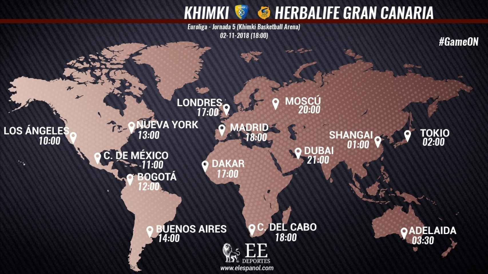 Horario del Khimki - Herbalife Gran Canaria