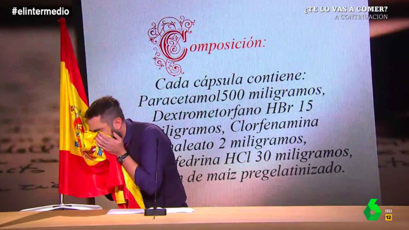 laSexta elimina el vídeo de Dani Mateo limpiándose los mocos con la bandera de España