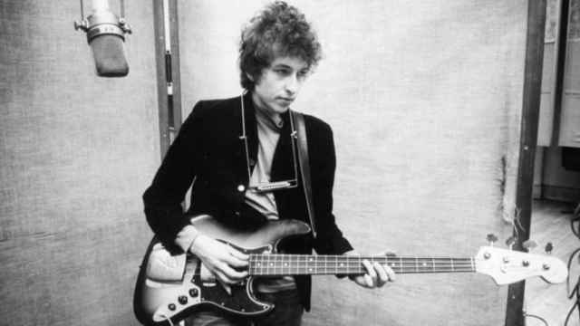Bob Dylan durante la grabación de 'Blood on the Tracks'.