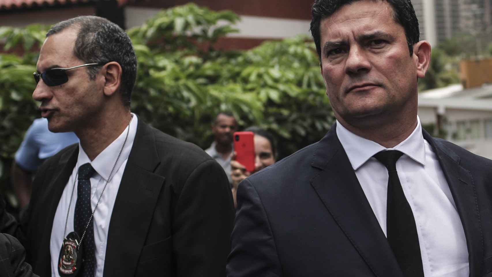 Sergio Moro, justo antes de reunirse con Jair Bolsonaro.