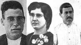 De izquierda a derecha: Casimiro, el novio plantado. Paca, la novia fugada y José, el asesino.