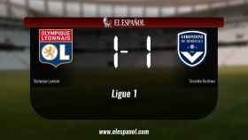 Reparto de puntos entre el Olympique Lyonnais y el Girondins Bordeaux, el marcador final fue 1-1