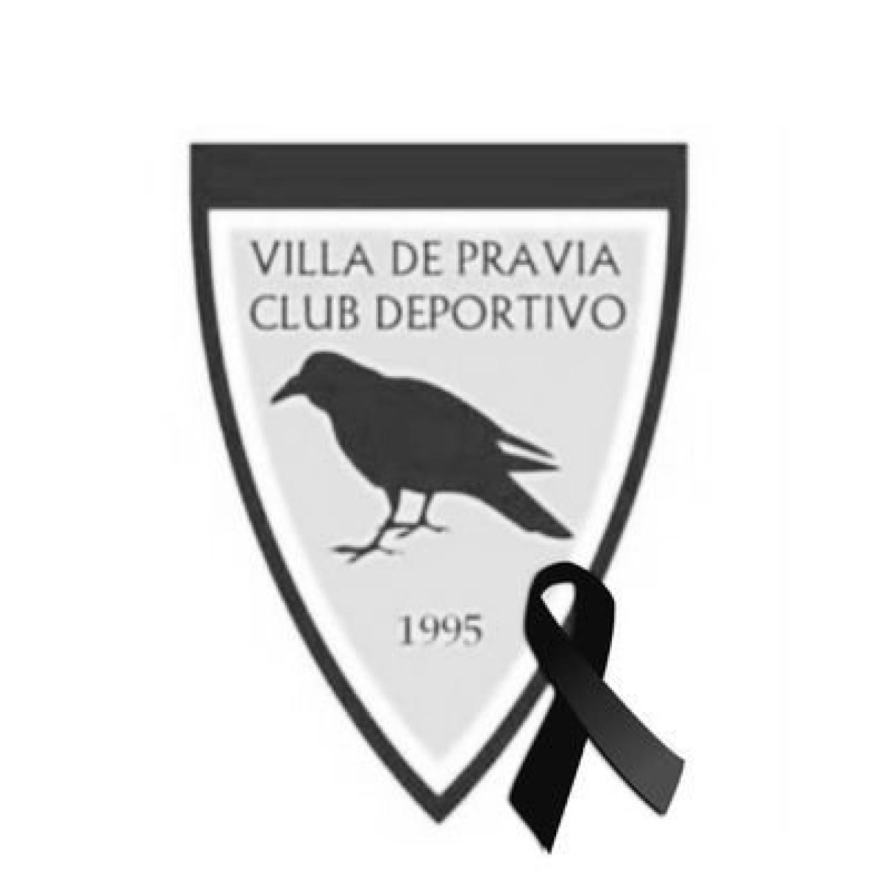 El escudo del CD Pravia con un crespón negro. Foto: Twitter (@cdvilladepravia)