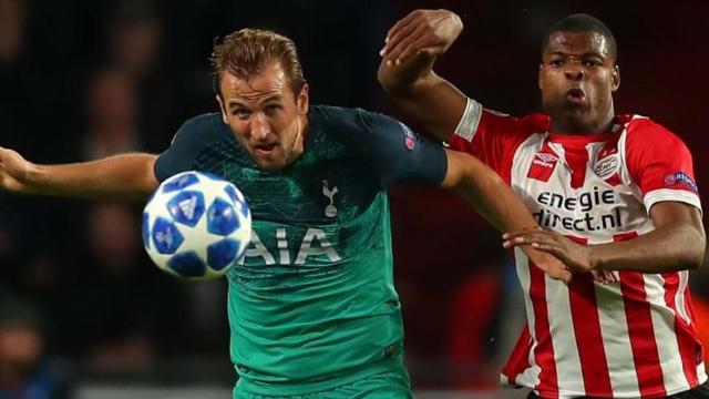 Harry Kane, en el partido contra el PSV. Foto: tottenhamhotspur.com