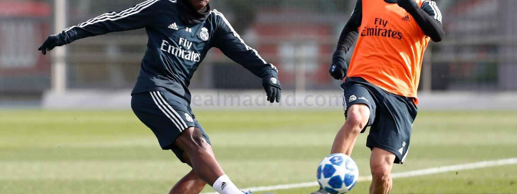 Vinicius e Isco, en un entrenamiento del Real Madrid
