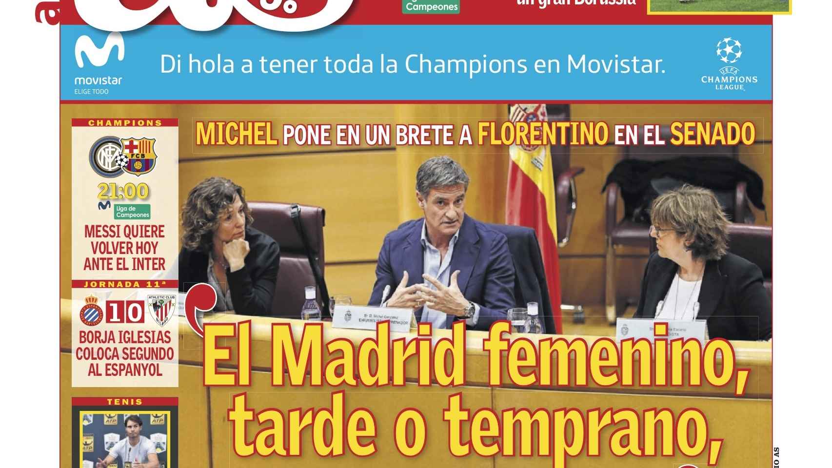 Portada del diario AS (06/11/2018)