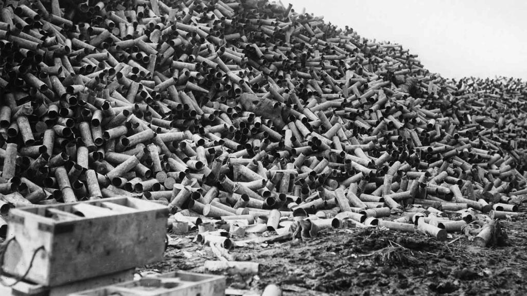 La artillería británica lanzó un millón y medio de proyectiles antes del ataque de la infantería, el 1 de julio de 1916.