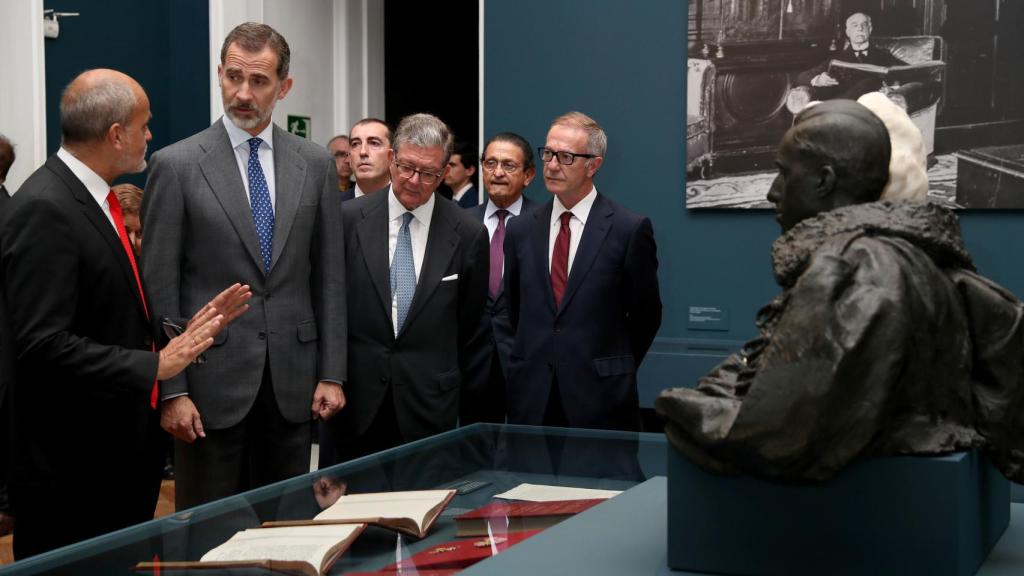 El rey durante su acto este martes.