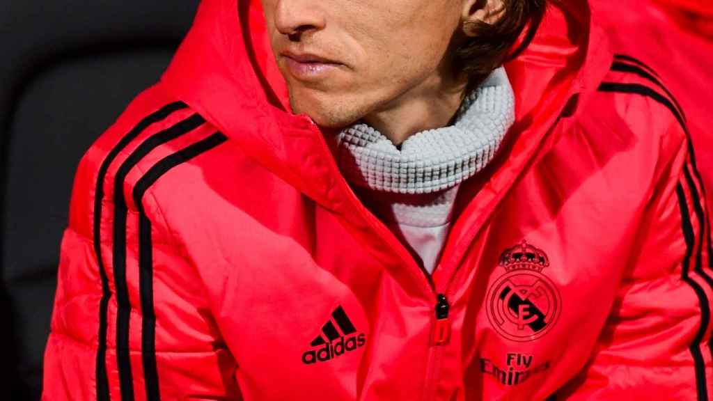 Luka Modric, en el banquillo del Real Madrid