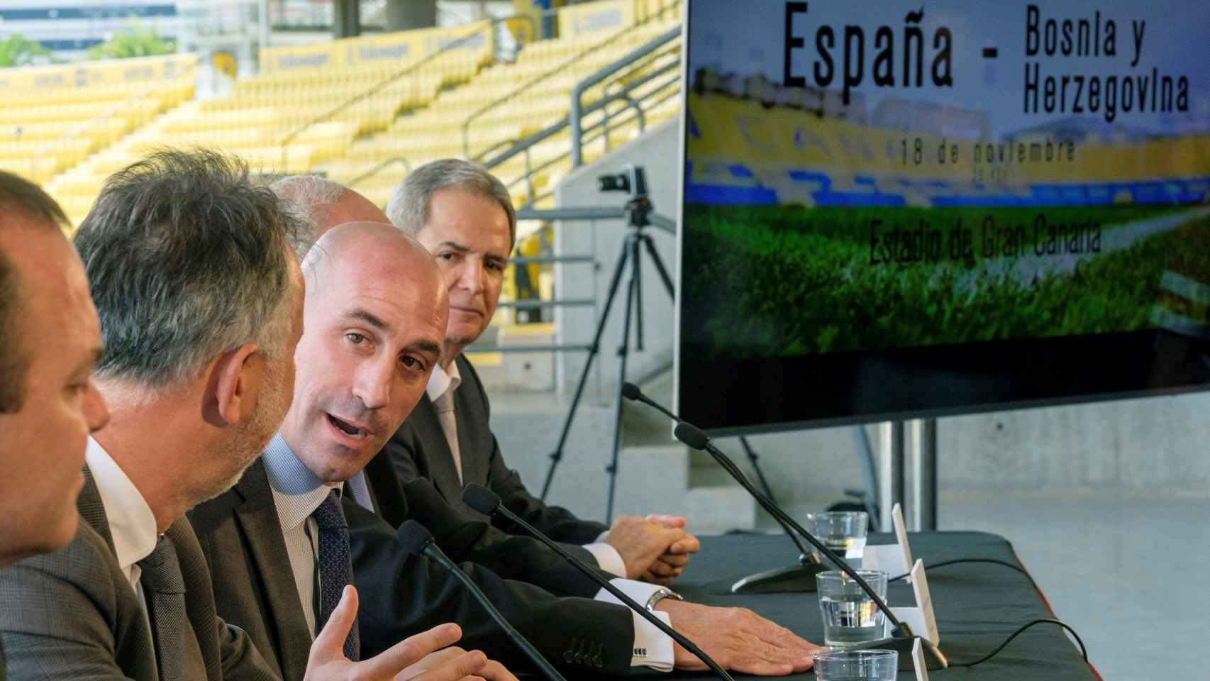 Rubiales, en la presentación del partido entre España y Bosnia.