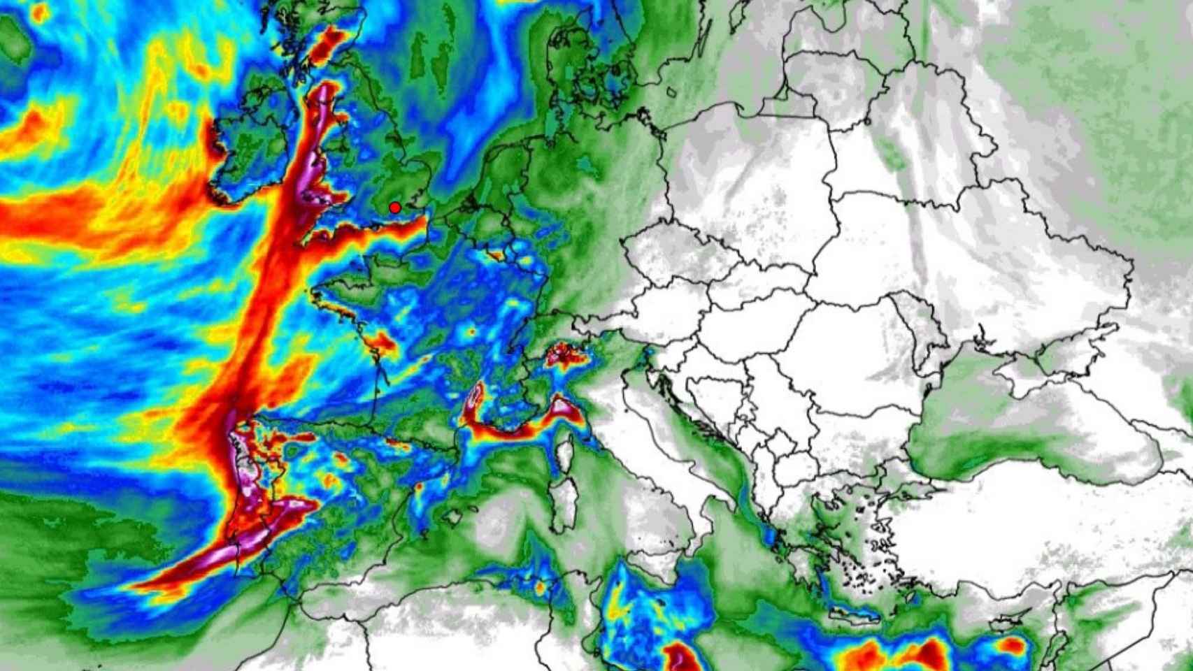 Predicción de la acumulación de precipitaciones para el domingo según el modelo ICON-EU