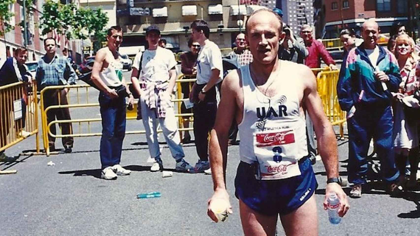 Manuel, antes de correr una maratón.