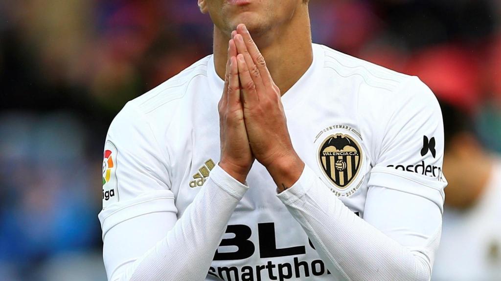 Rodrigo en el partido ante el Getafe