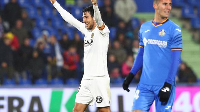 Parejo celebra su gol al Getafe en la jornada 12 de La Liga