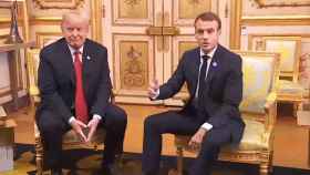Donald Trump, recibido en el Palacio del Elíseo por Emmanuel Macron.