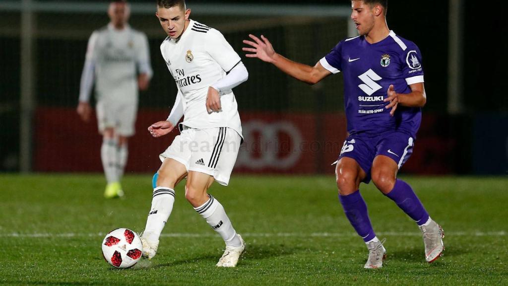 Fidalgo, en el partido frente al Burgos