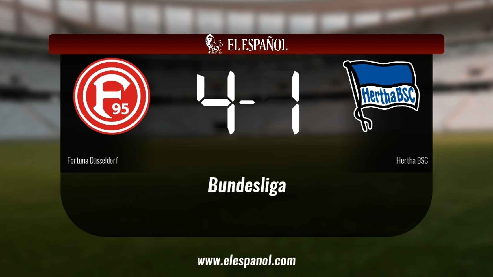 El Fortuna Düsseldorf se queda los tres puntos frente al Hertha BSC