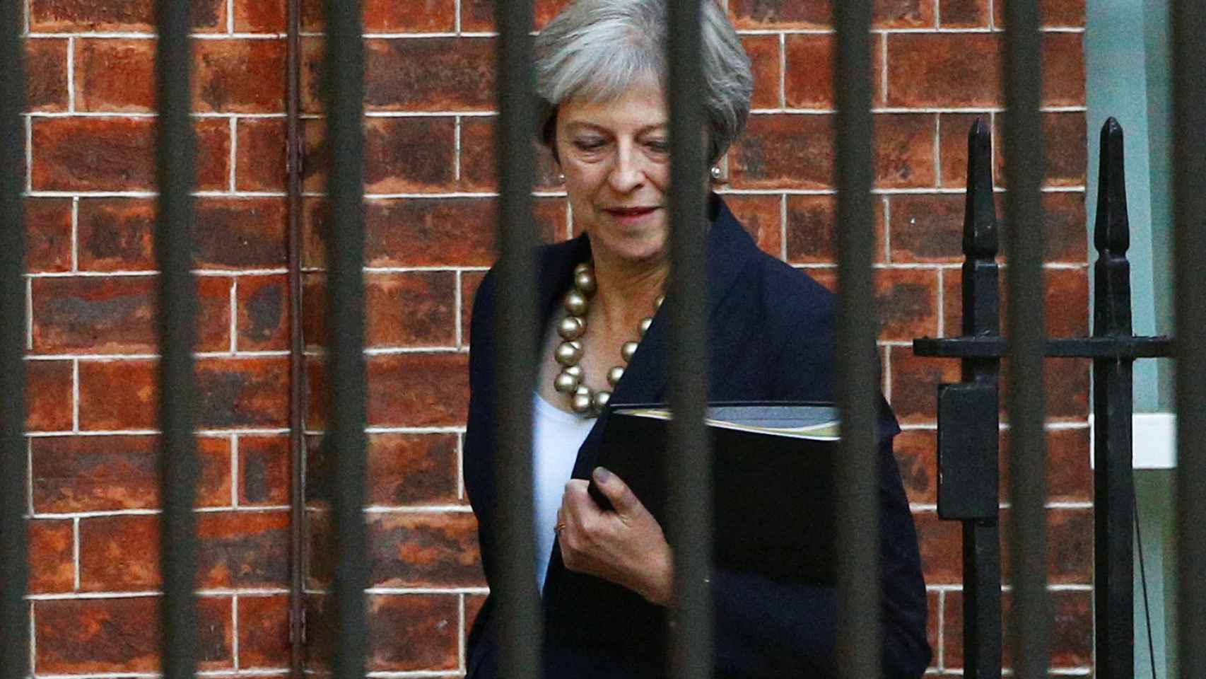 Theresa May en Downing Street.