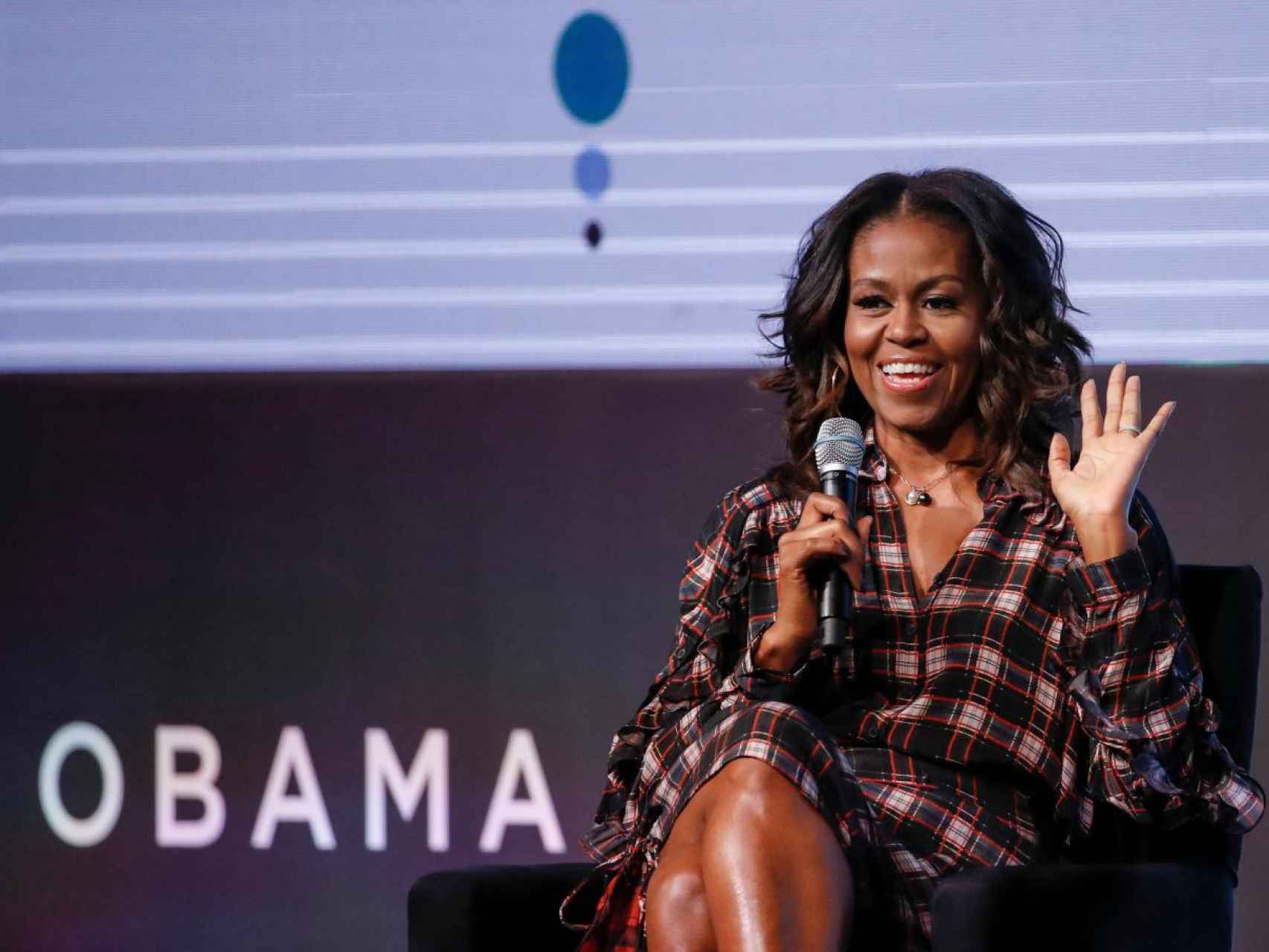 Michelle Obama durante un acto en 2017