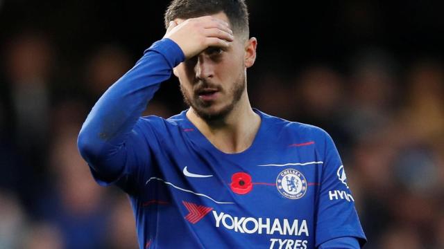 Hazard durante su enfrentamiento ante el Everton