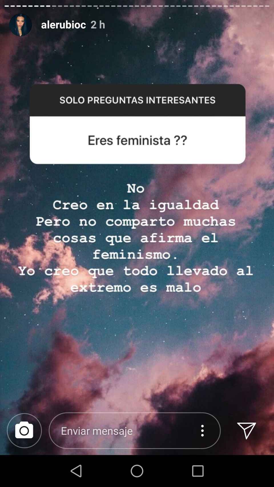 Respuesta de Alejandra sobre el feminismo.