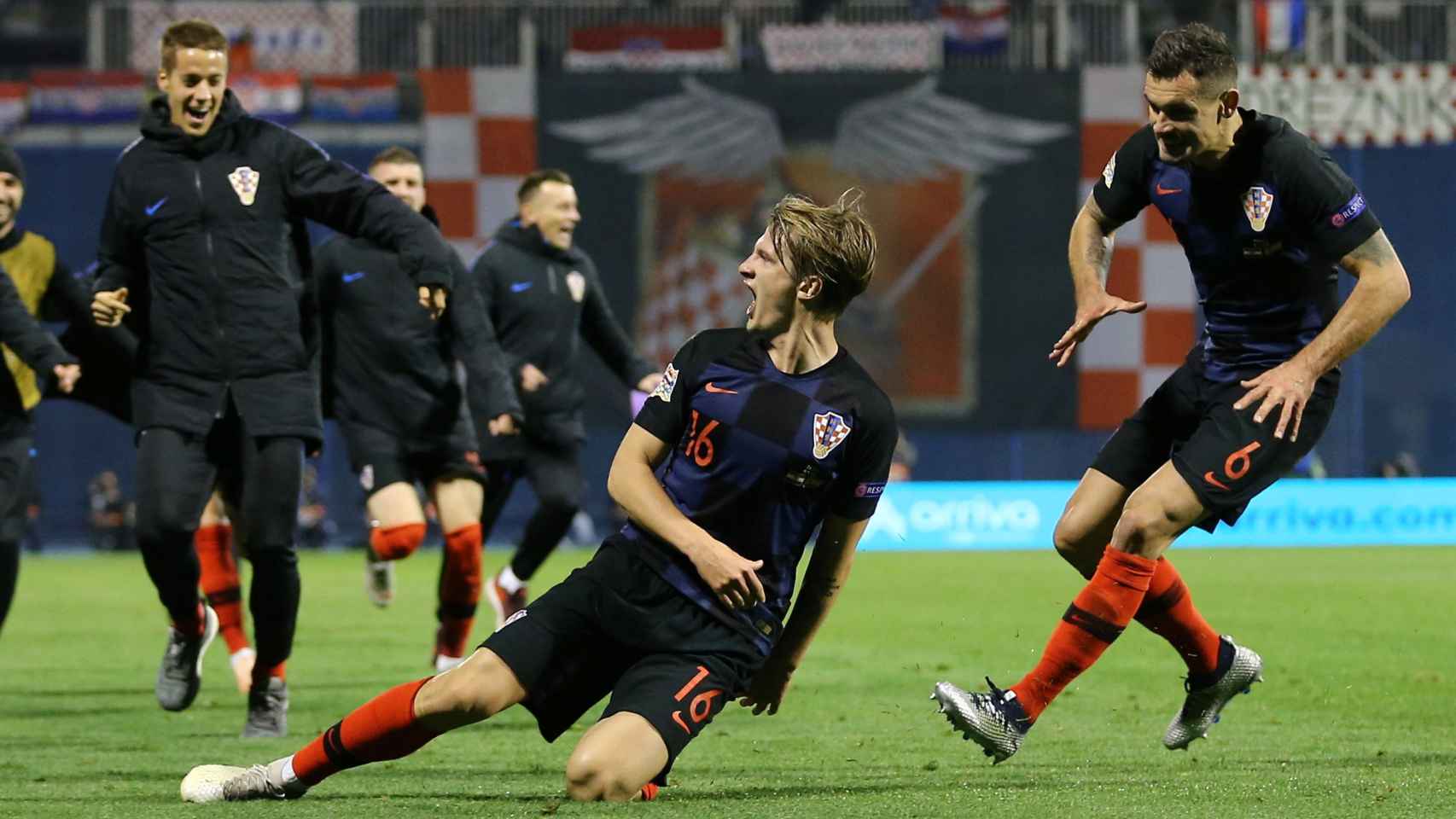Croacia celebra el gol de la victoria