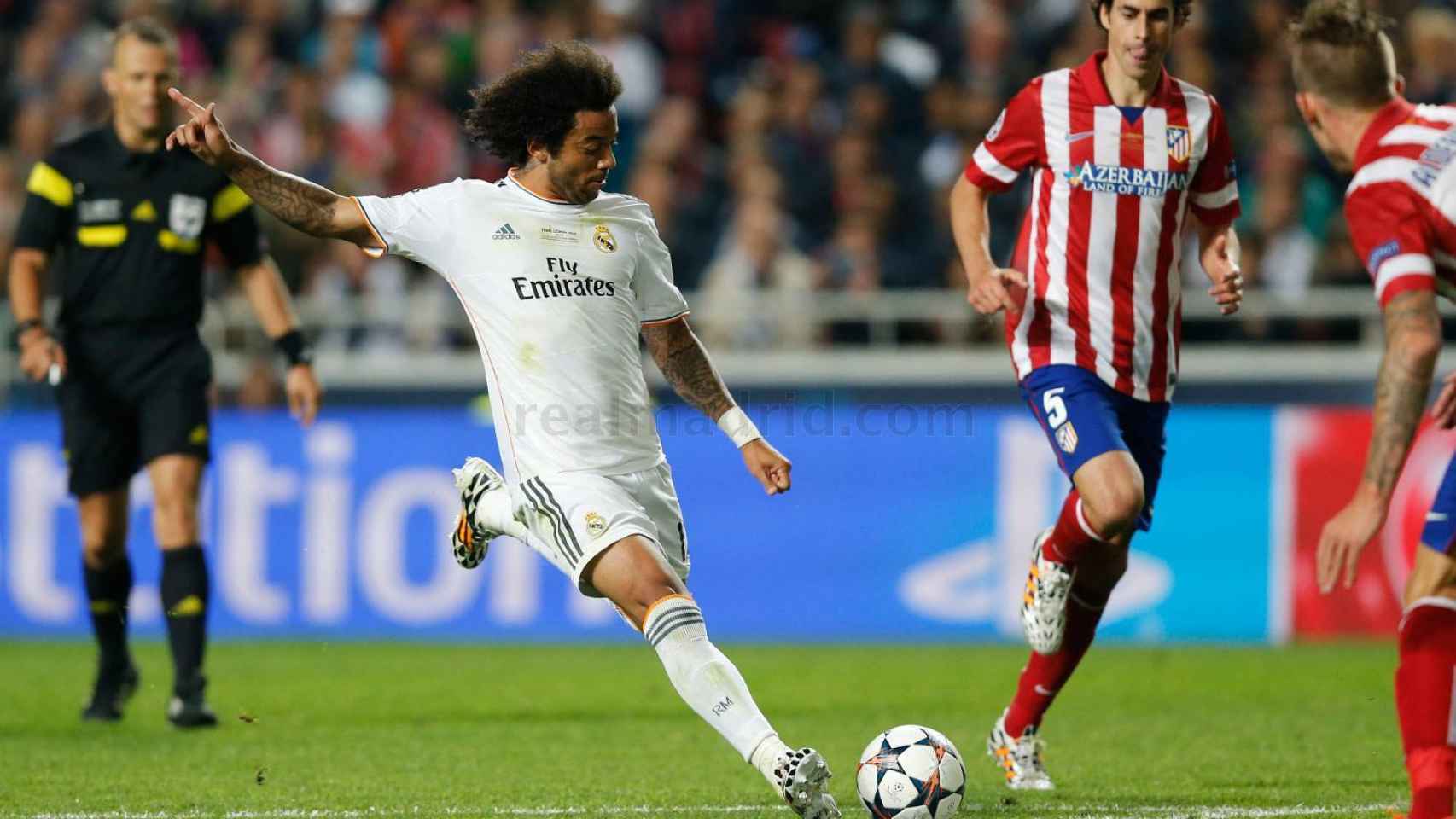 Marcelo, en la final de La Décima contra el Atlético de Madrid