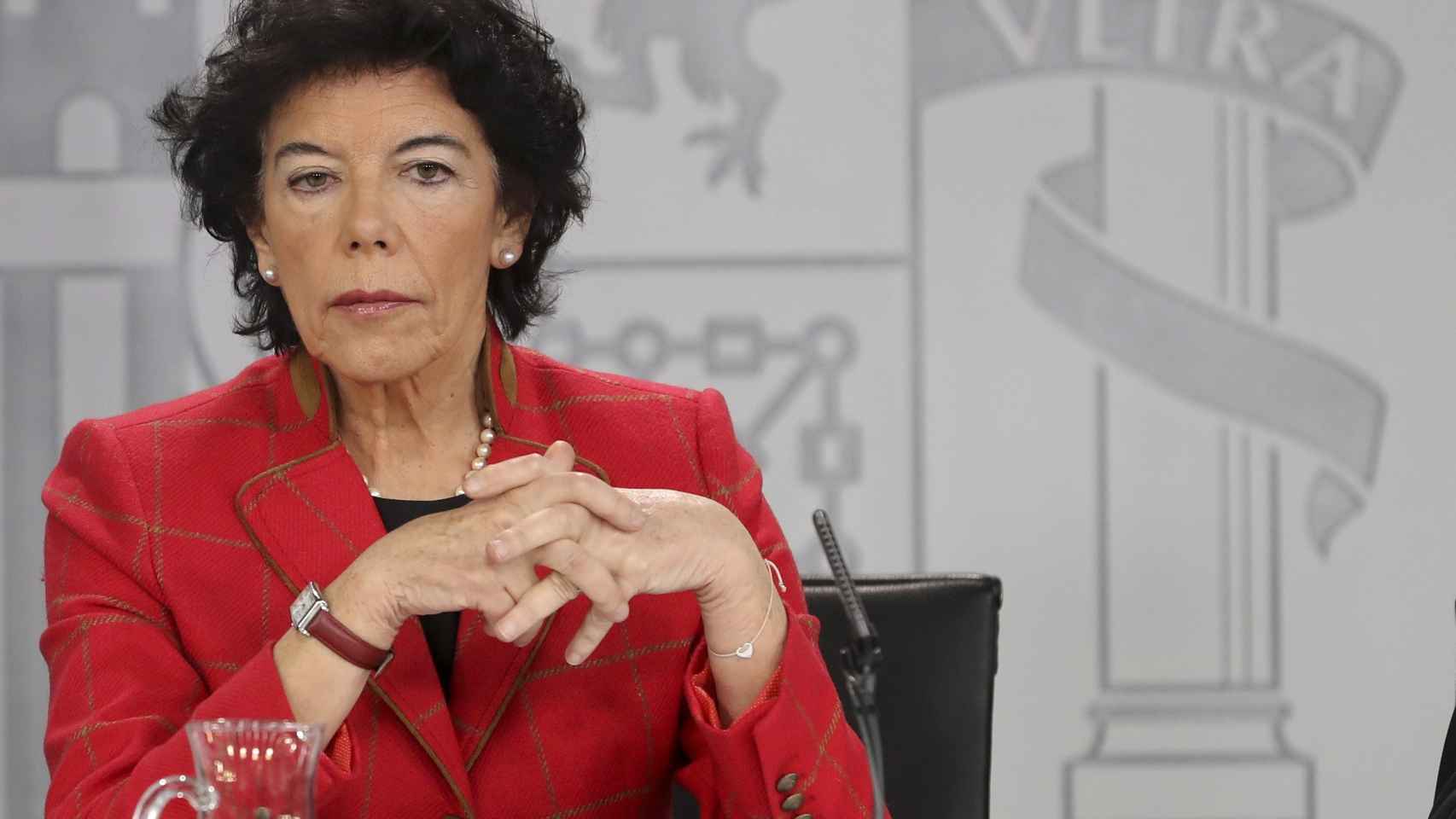Isabel Celaá, ministra portavoz del Gobierno, este viernes en Moncloa.