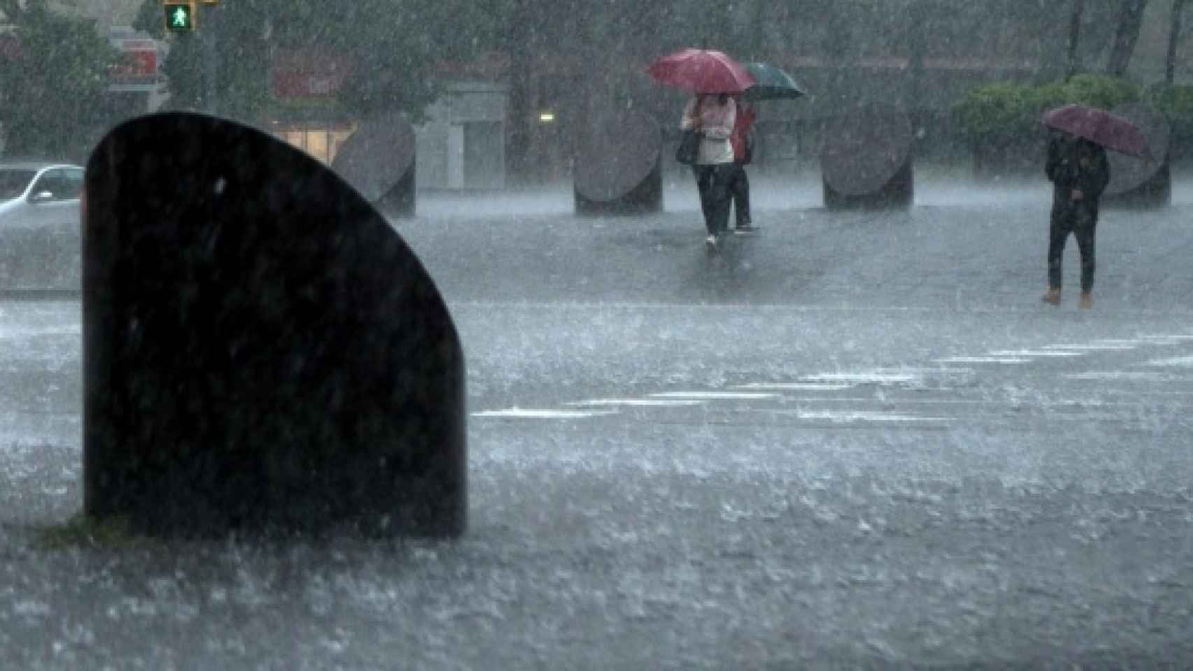 Imagen de las fuertes lluvias caídas en Barcelona.