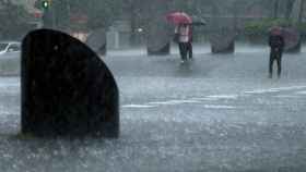 Imagen de las fuertes lluvias caídas en Barcelona.