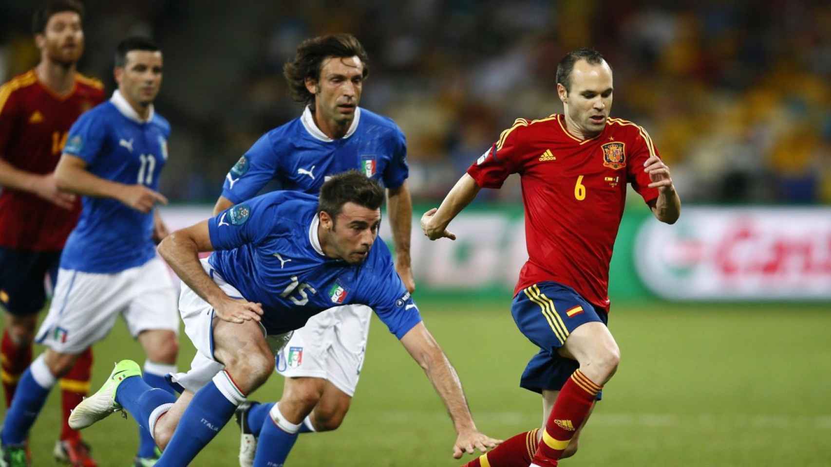 Iniesta, en la final de la Eurocopa 2012.